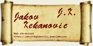 Jakov Kekanović vizit kartica